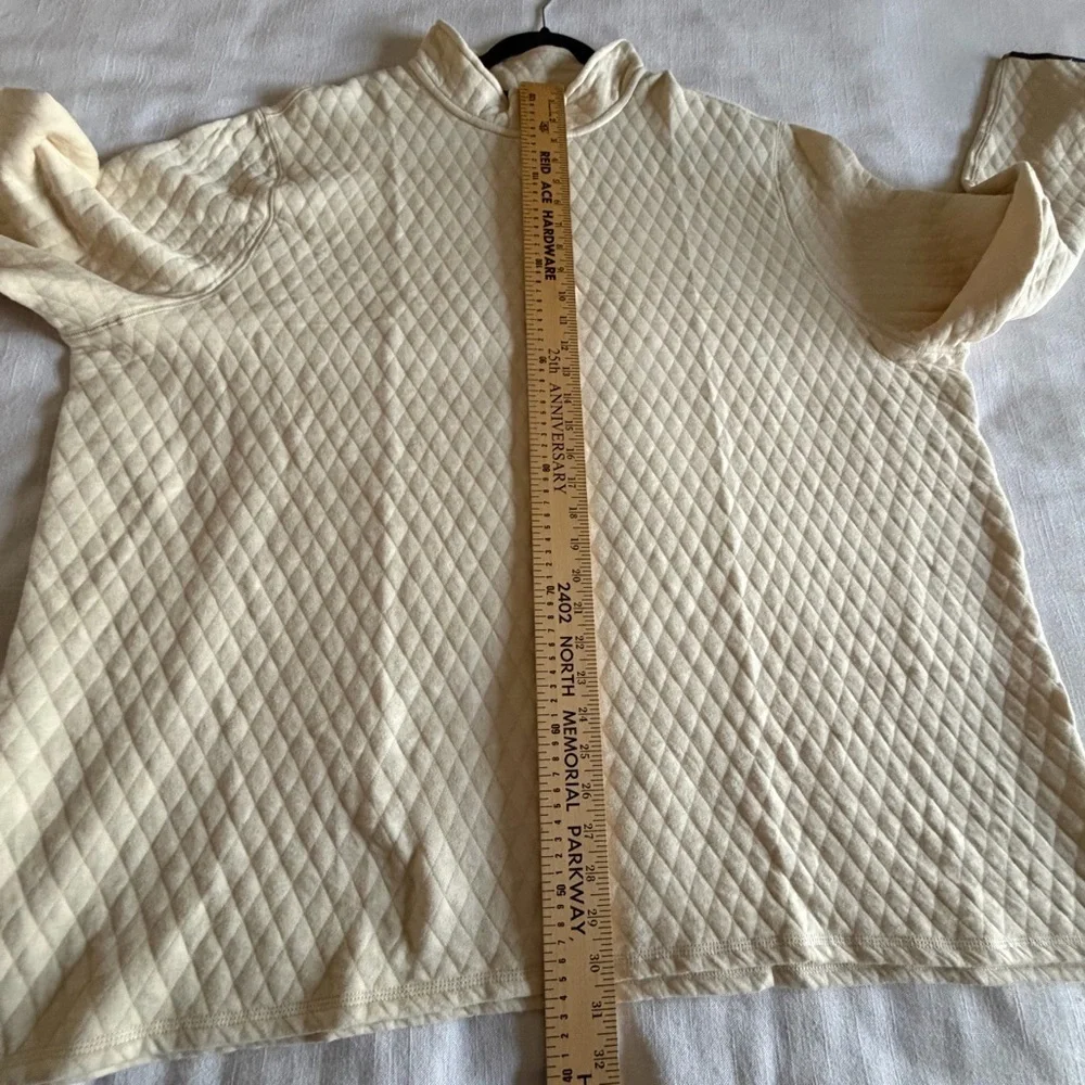 Lands' End Sweatshirt Mens 3XL Quilted 1/4 Zip Mock Neck Pullover Athleisure